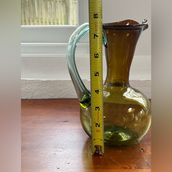 Multicolor vintage West Virginia glass pitcher - hand blown glass - Blenko? - Picture 10 of 11